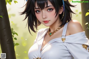 a nude anime girl with big tits posing for the camera