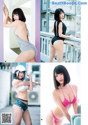 A woman in fishnet stockings and a white hat is posing for a picture.